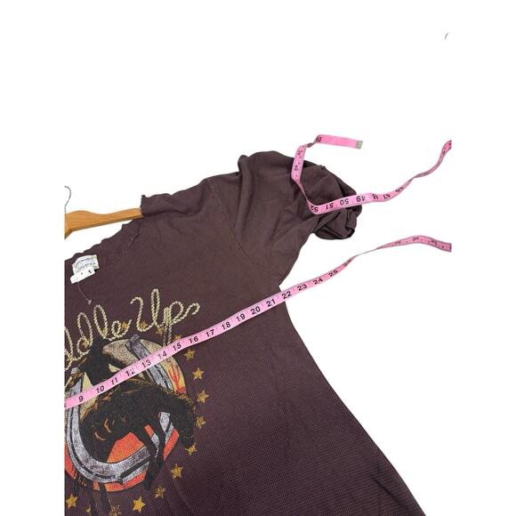 Free People x Vintage Souls Saddle Up Maxi Tee Dress Brown Size L Western NEW - Picture 6 of 7